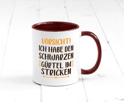 Schwarzen Gürtel im Stricken | Stricknadel lustiger Spruch Geschenk Humor