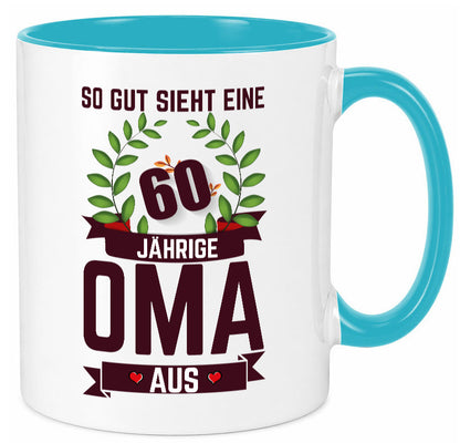 60. Geburtstag | 60 Jährige Oma Großmutter Geschenk Familie Geschenkidee Tasse