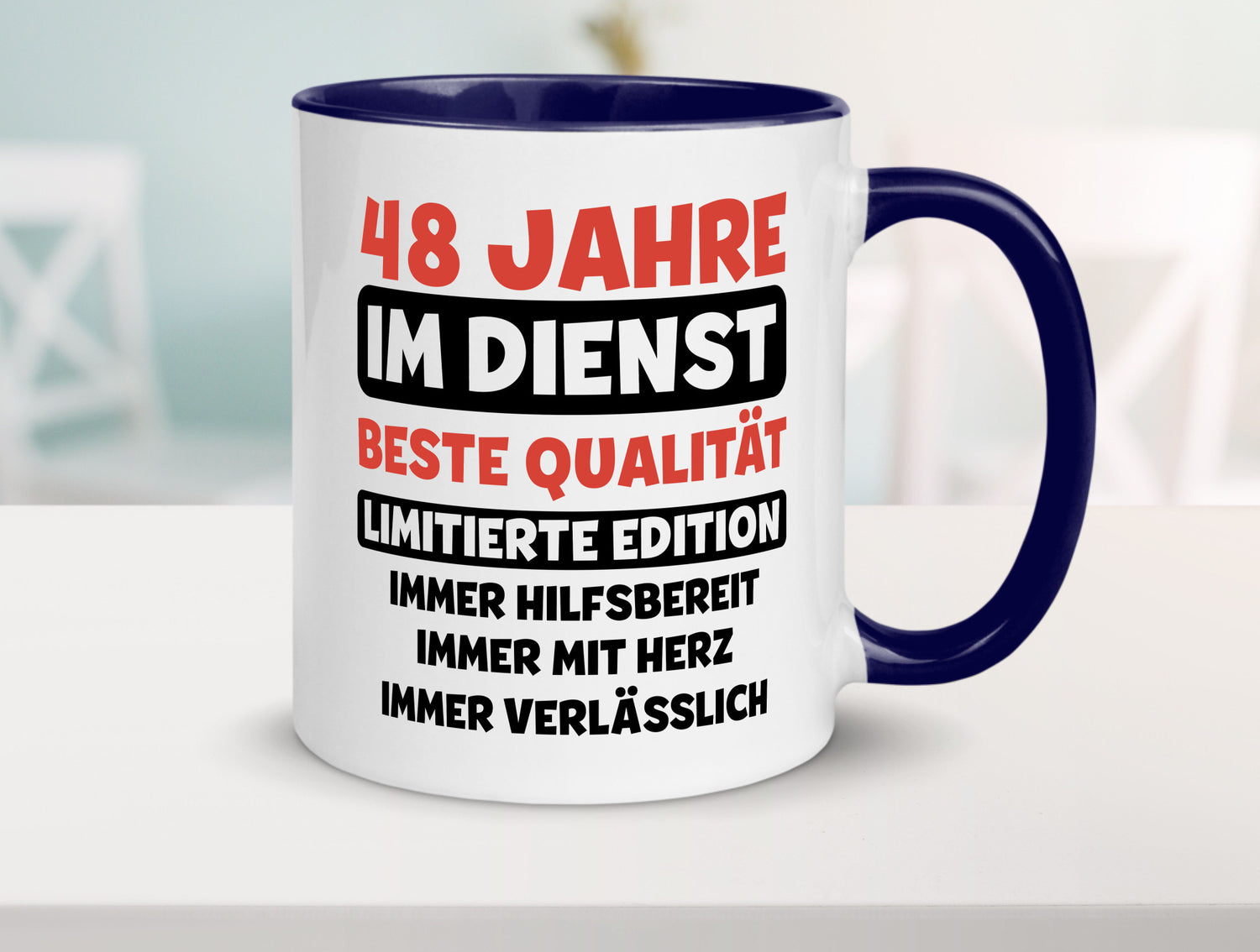 48 Jahre im Dienst | Jubiläum Arbeit v3 Humor Kollegen Büro Geschenkidee Tasse
