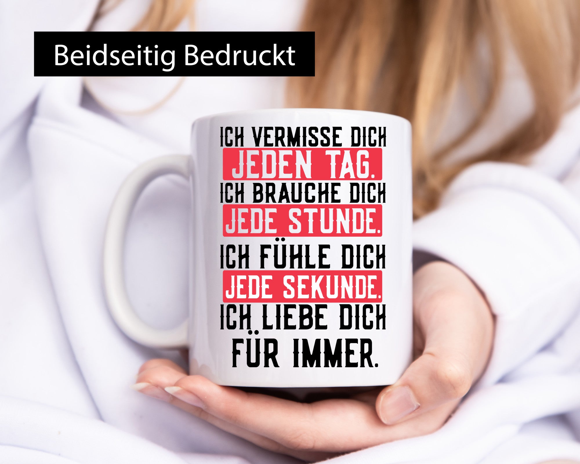 Ich vermisse dich | lieber Spruch Ehe Freund Freundin Geschenkidee Humor Tasse