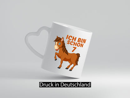 7. Geburtstag | Ich bin schon 7 Pferde Pony Humor Geschenkidee Tasse