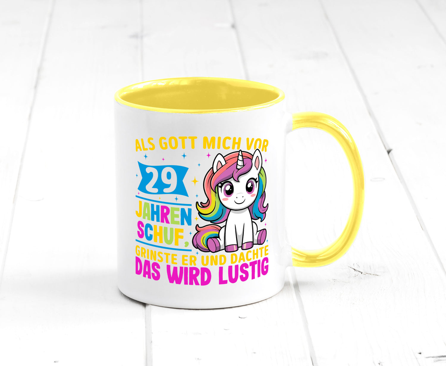 29. Geburtstag | Als Gott mich schuf 40 Jahre v2 Humor Geschenkidee Tasse