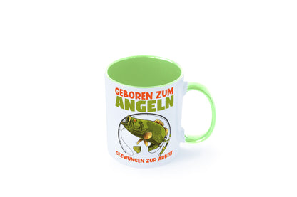 Geboren zum Angeln | Angler Tasse Fischer Spruch Humor Geschenkidee