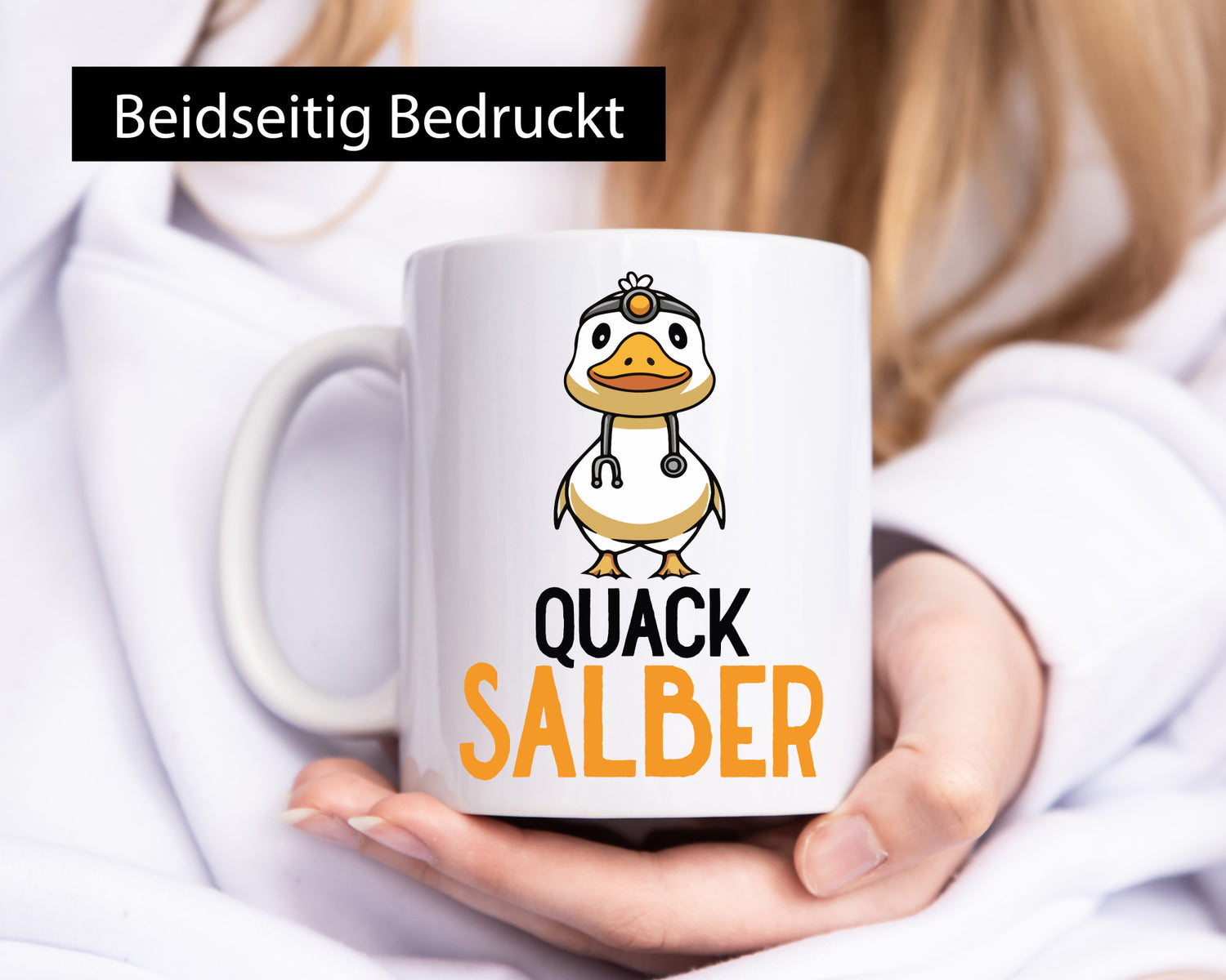 Quacksalber | witzige Ente Comic Arzt Ärztin v2 Geschenkidee Humor Tasse