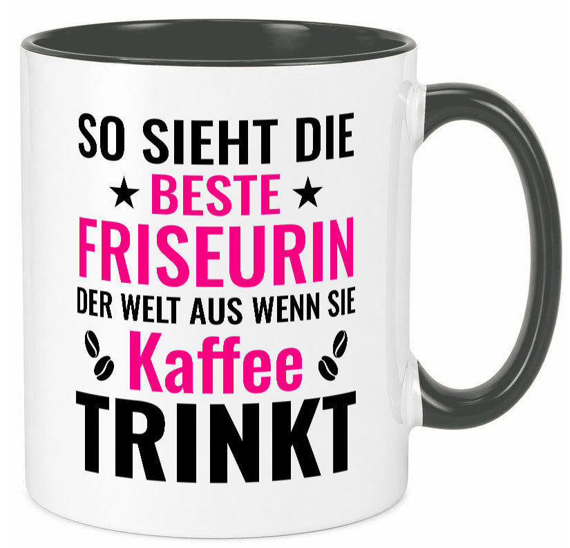 Kaffee trinkt: Friseurin | Friseuse Frisörin lustig Humor Geschenkidee Geschenk