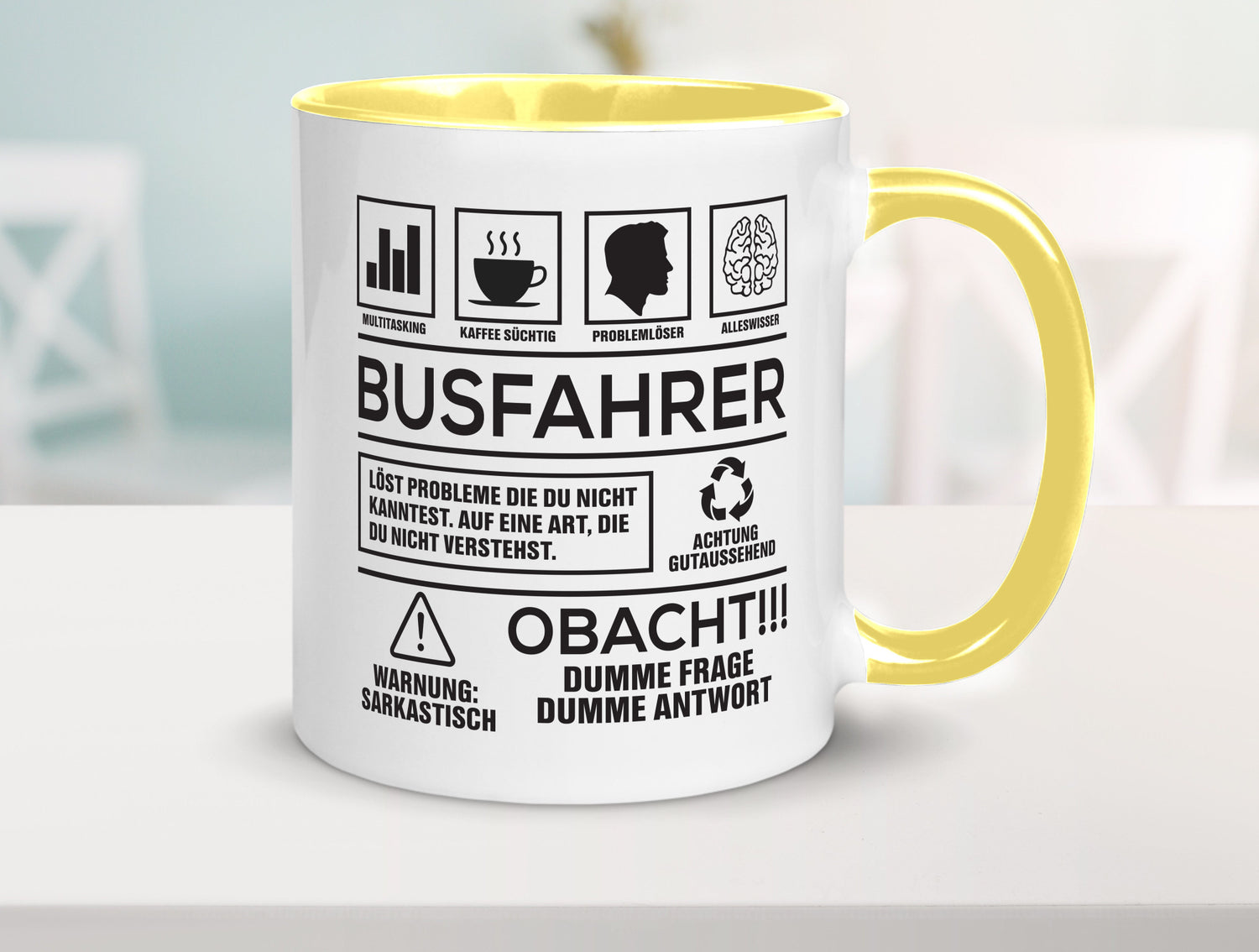 Achtung Probleme Busfahrer | Berufsfahrer Fahrer Geschenk Arbeit Kollegen Büro