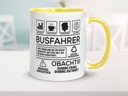 Achtung Probleme Busfahrer | Berufsfahrer Fahrer Geschenk Arbeit Kollegen Büro