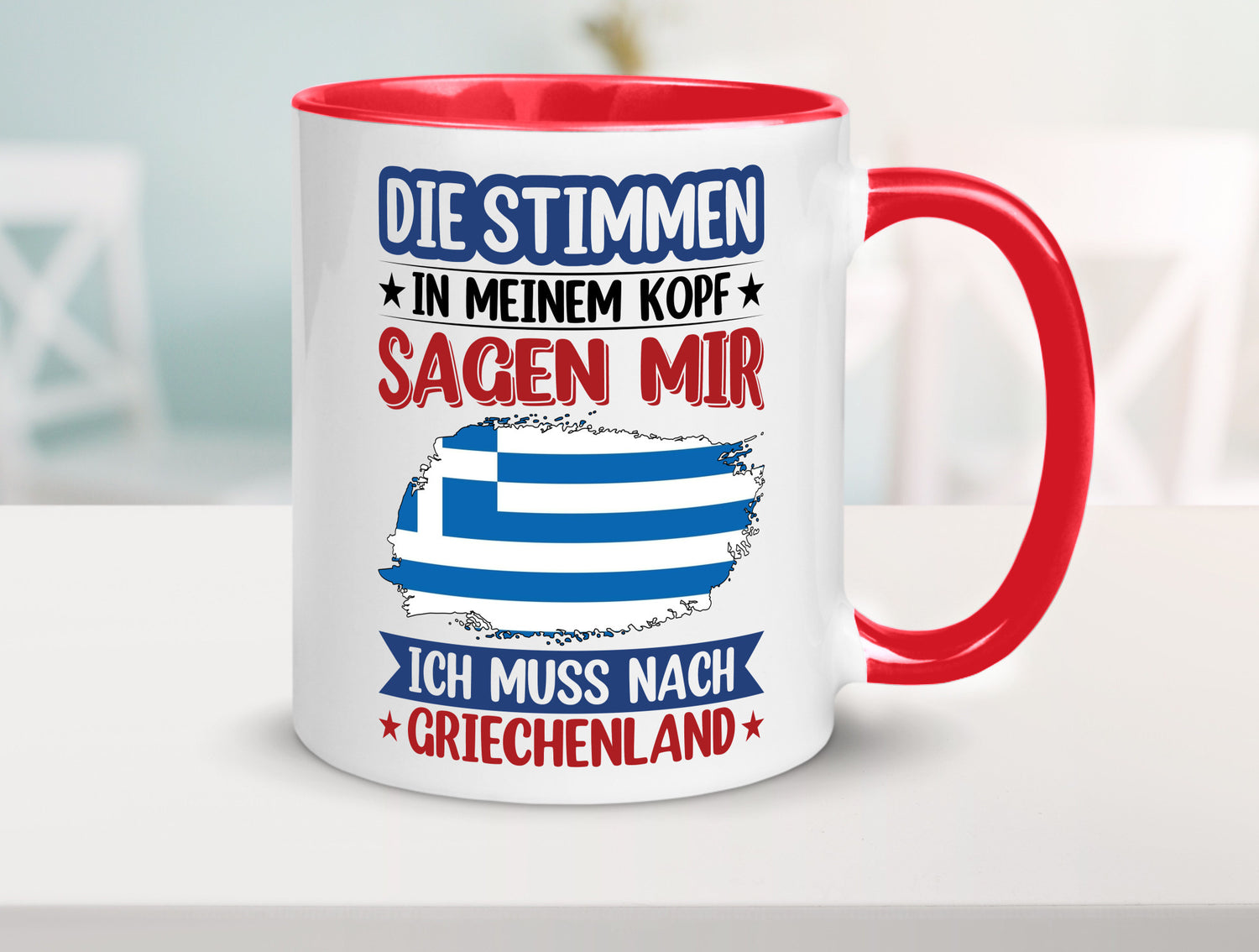 Griechenland | Urlaub Stimmen in meinem Kopf Traumland Humor Geschenkidee Tasse