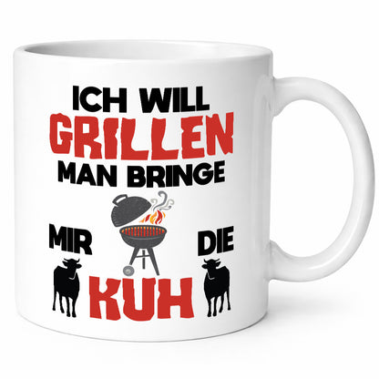 Ich will Grillen | Bring mir die Kuh Grillmeister Sommer Geschenk Humor