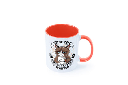 Keine Zeit meine Katzen Warten | Schwarze Katze Geschenkidee Tierliebhaber