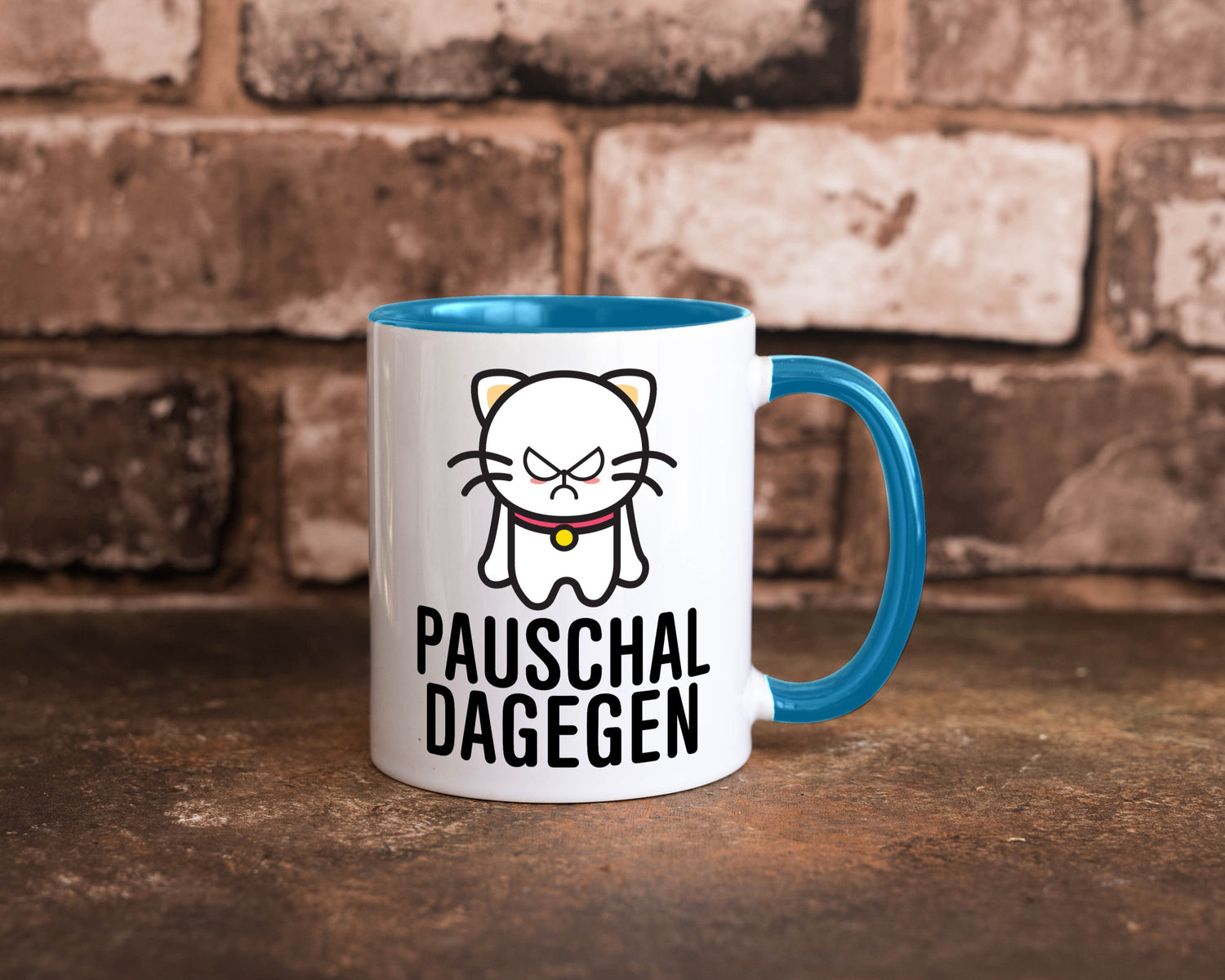 Pauschal dagegen | Katze Wut Geschenk Tierliebhaber Humor lustiger Spruch Tasse