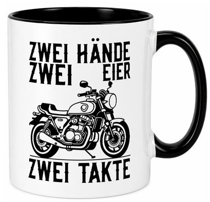 Zwei Hände | Zweitaktmotor Motorrad Moped Biker Geschenkidee Humor Tasse