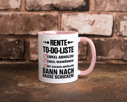 Rente To-Do-Liste | Rentner Tasse Enkel verwöhnen Geschenk Ruhestand Jubiläum