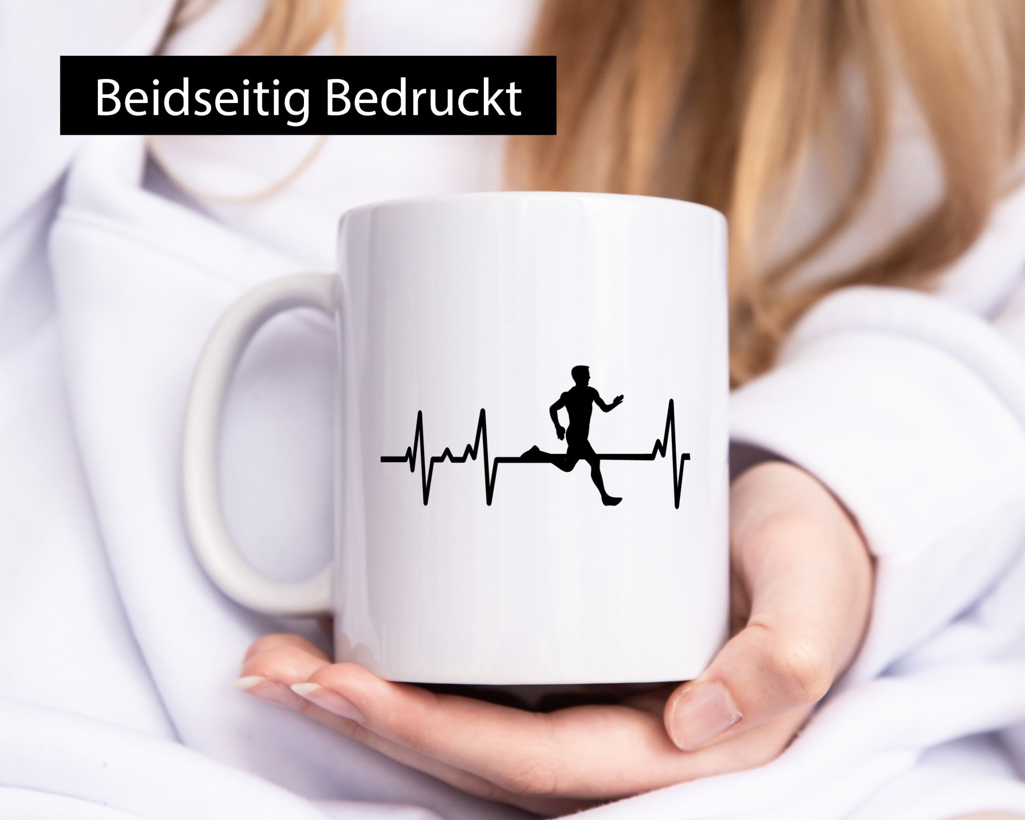Jogger Herzschlag | Motiv Läufer Marathon Joggen Humor Geschenkidee Tasse