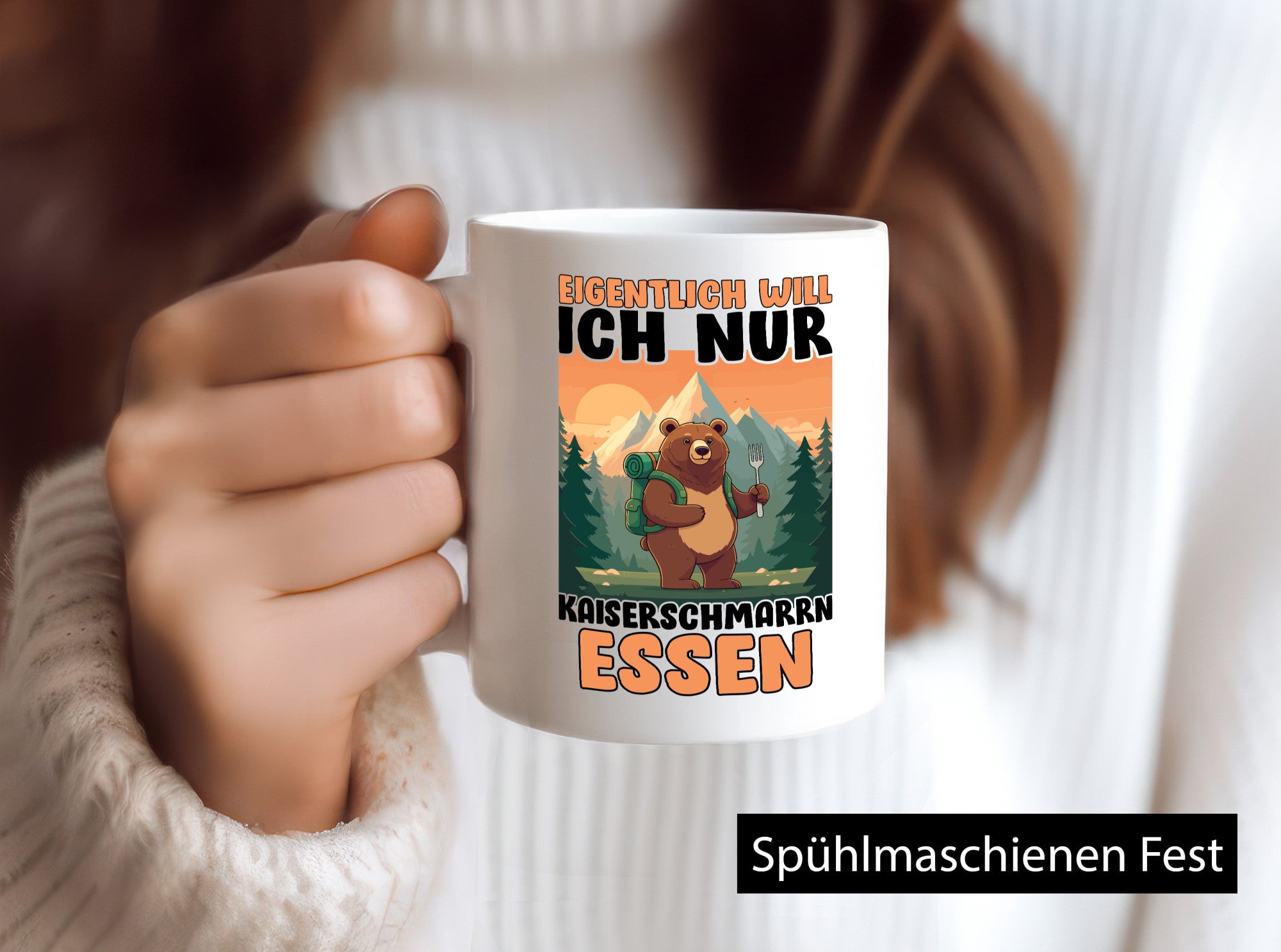 Eigentlich will ich nur Kaiserschmarn essen Humor Geschenkidee Tasse