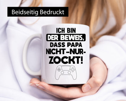 ich bin der Beweis dass papa nicht nur Zockt | Zocker Geschenk Humor