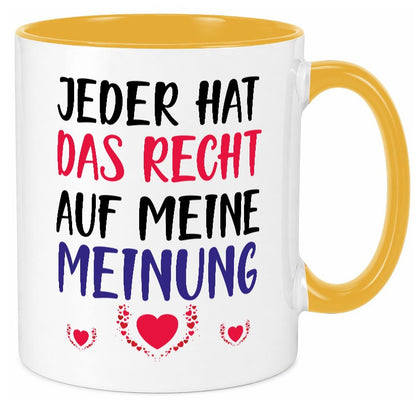 Recht auf meine Meinung lustig Humor Geschenkidee Geschenk Tasse