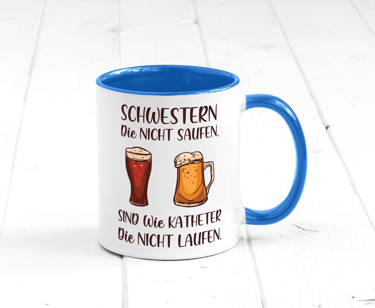 Schwestern die nicht saufen, Katheder laufen | Gläser lustiger Spruch Geschenk