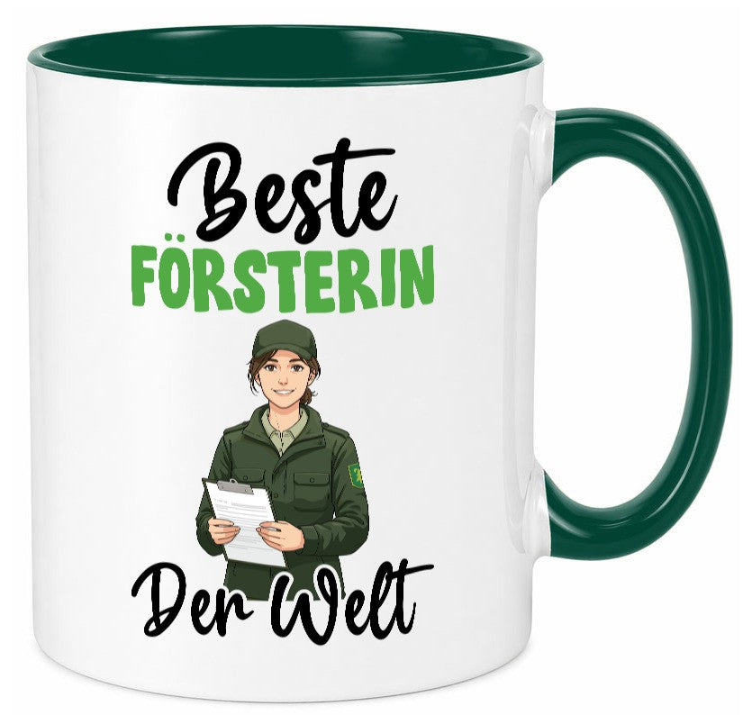 Beste Försterin | Forst Arbeit v2 lustiger Spruch Geschenk Kollegen Büro Tasse