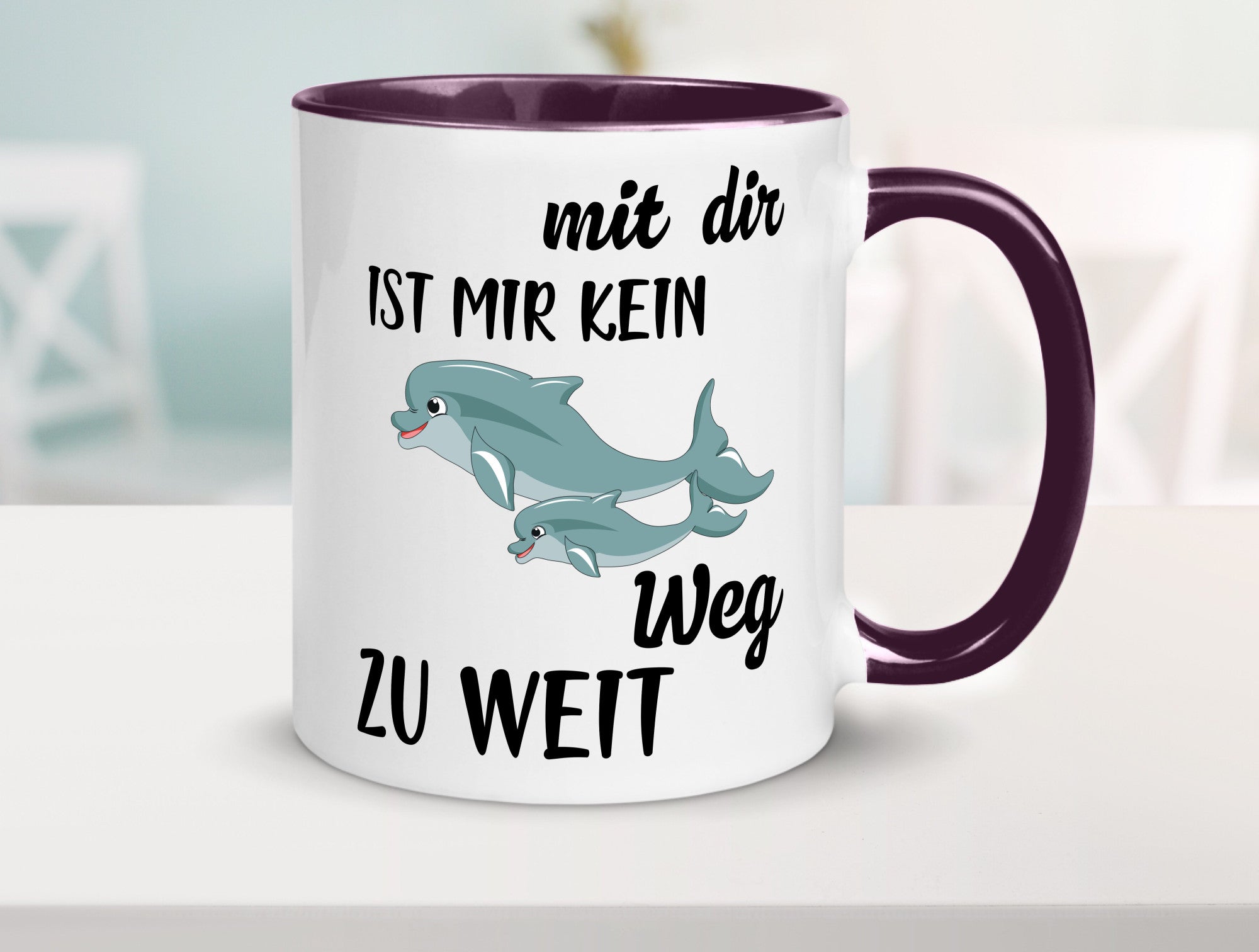 Mir dir ist kein weg zu weit | Delphin Beste Freunde Humor Geschenkidee Tasse