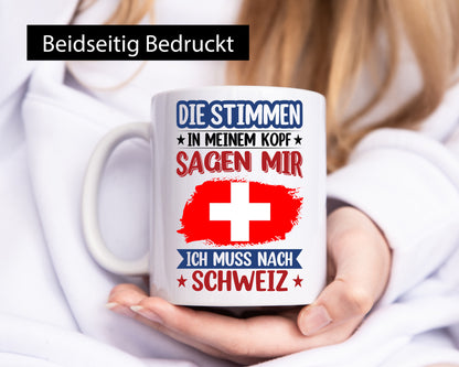 Schweiz | Urlaub Stimmen in meinem Kopf Traumland v2 lustig Humor Geschenkidee