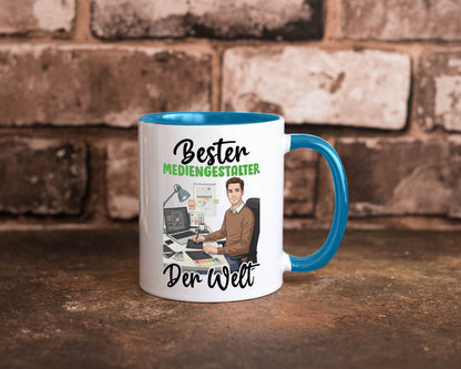 Bester Mediengestalter | Medien v2 Geschenk Humor Geschenkidee lustiger Spruch Tasse