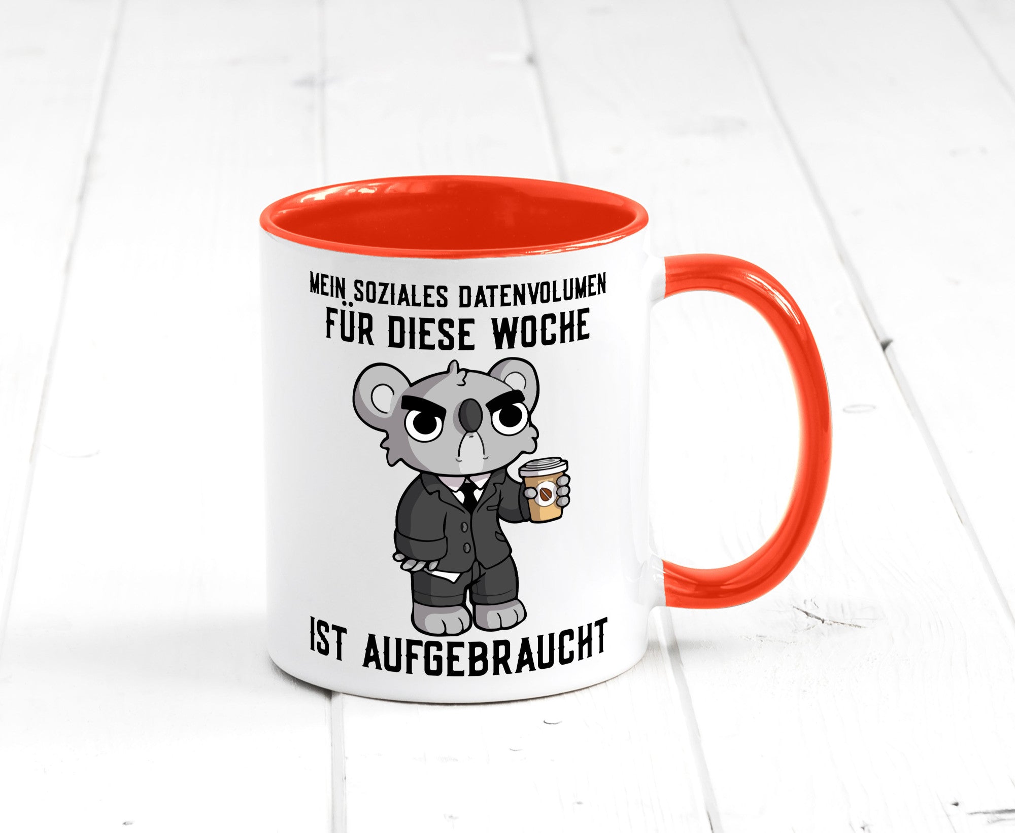 Soziales Datenvolumen | wütender Bär Einzelgänger Nerd Geschenkidee Humor Tasse