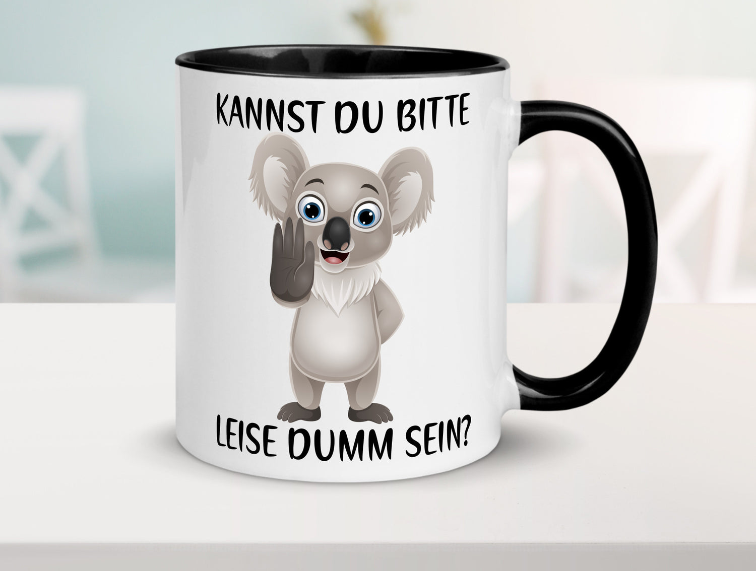 Bitte leise dumm sein | frecher Koala Flüstern Comic Humor Geschenkidee Tasse