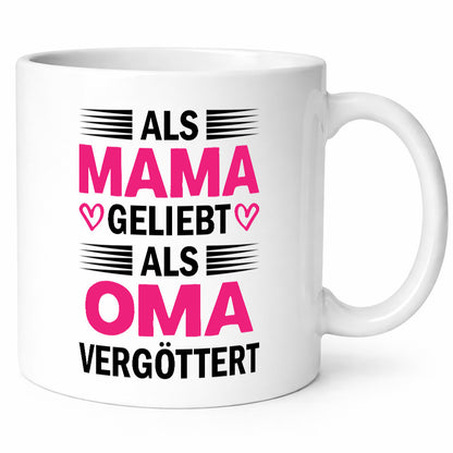 Als oma Vergöttert | Muttertag mama Großmutter Humor Familie Geschenkidee Tasse