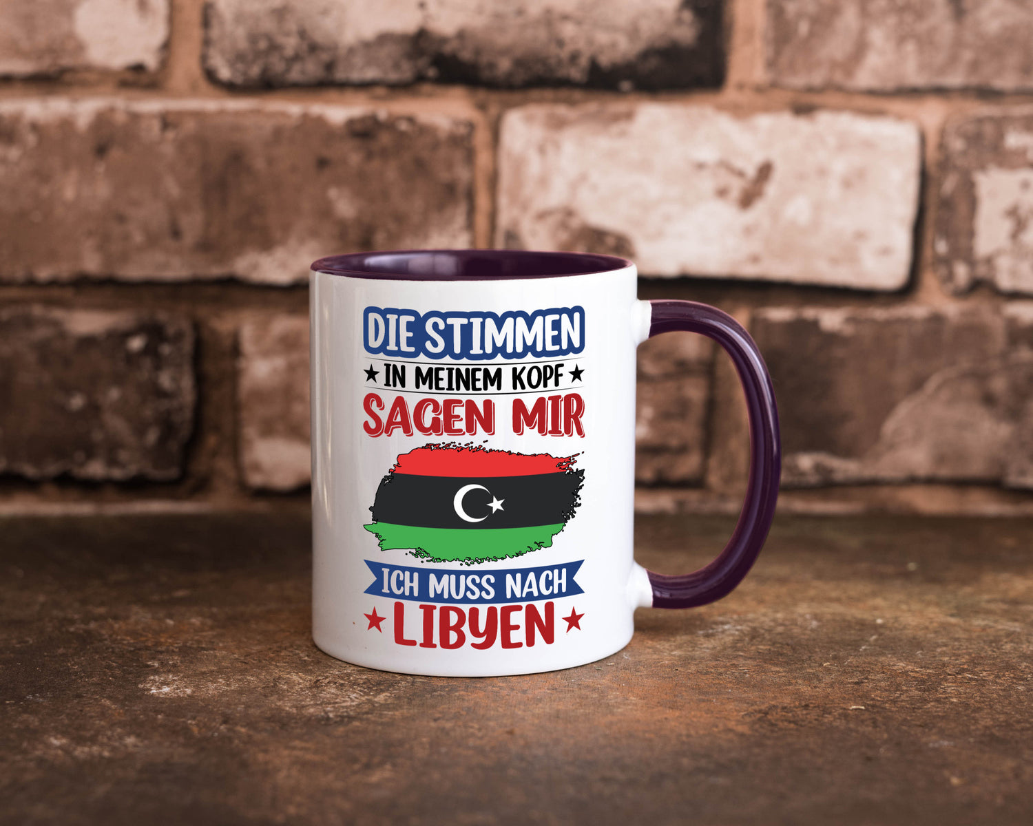 Libyen | Urlaub Stimmen in meinem Kopf Traumland Geschenkidee Humor Tasse