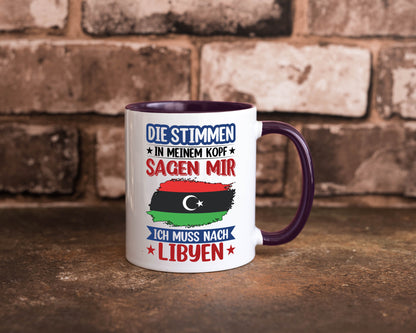 Libyen | Urlaub Stimmen in meinem Kopf Traumland Geschenkidee Humor Tasse
