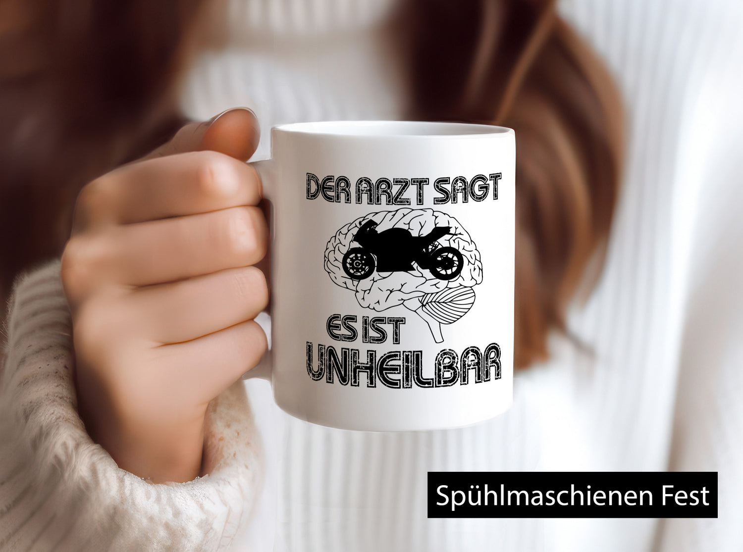 Unheilbar | Motorrad Biker lustig Humor Geschenkidee Geschenk Tasse