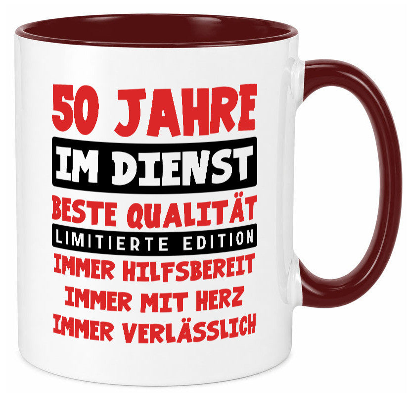 50 Jahre im Dienst | Jubiläum Arbeit v9 lustiger Spruch Geschenk Kollegen Büro