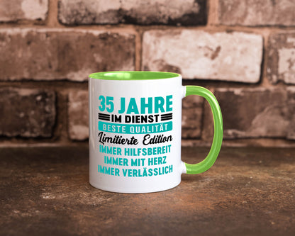 35 Jahre im Dienst | Jubiläum Arbeit v5 lustig Kollegen Büro Geschenk Tasse