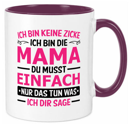 Keine Zicke, Mama | Schleifchen lustiger Spruch Geschenk Familie Geschenkidee