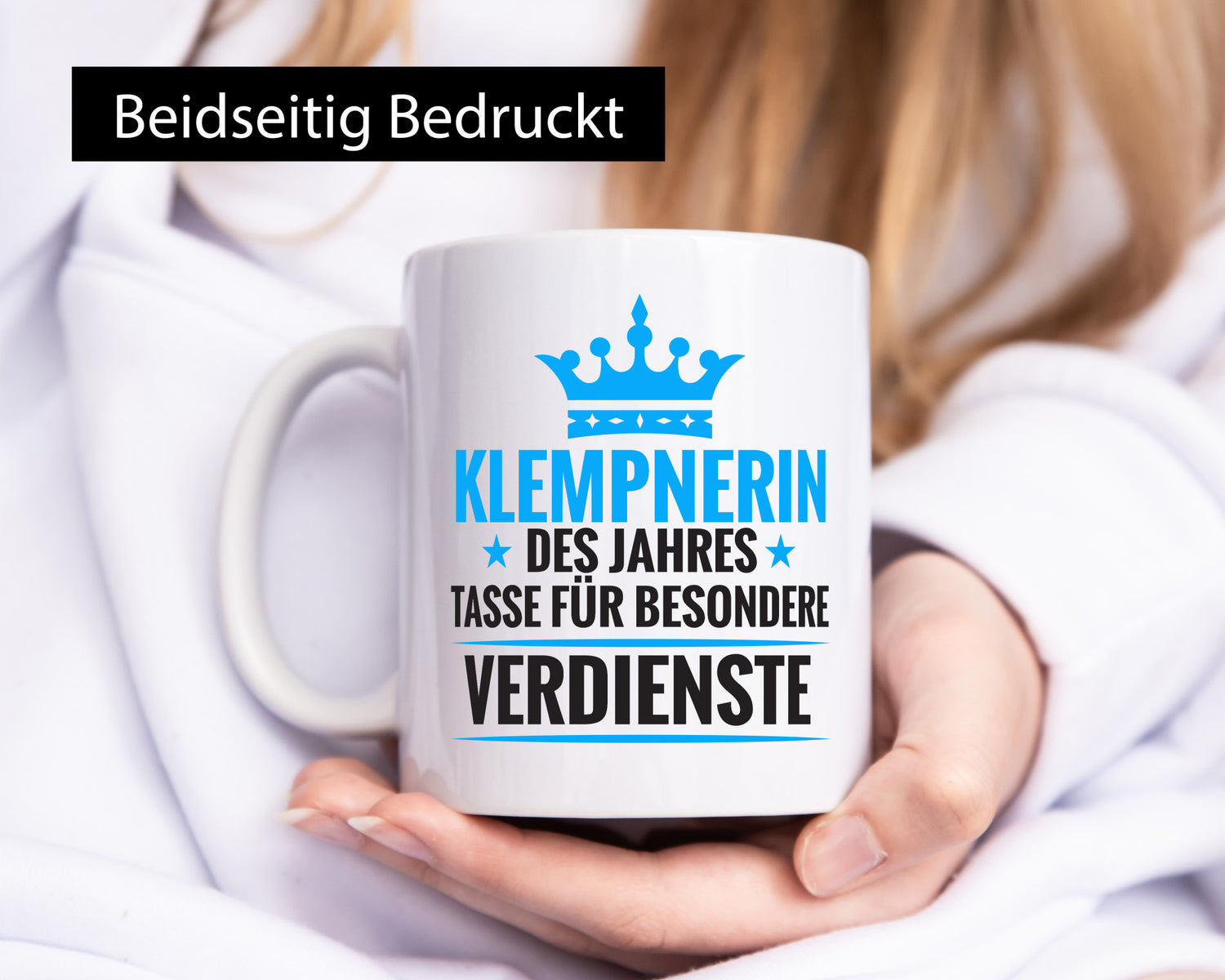 Besonderer Verdienst: Klempnerin | Klempnerinnen Geschenkidee Humor Tasse