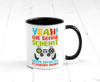 Sommer | in Kurze Hosen Zocken Zocker Gamer lustig Humor Geschenkidee Geschenk Tasse