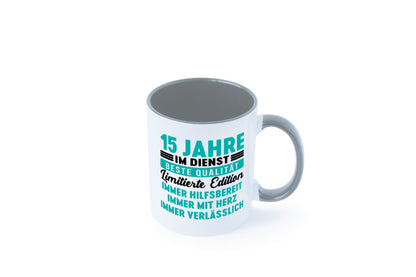 15 Jahre im Dienst | Jubiläum Arbeit v5 lustig Kollegen Büro Geschenk Tasse