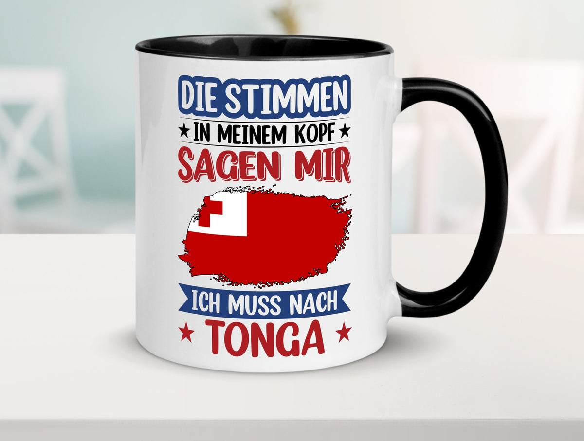 Tonga | Urlaub Stimmen in meinem Kopf Traumland lustiger Spruch Geschenk Humor Tasse