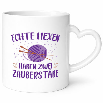 Hexen haben zwei Zauberstäbe | Stricknadeln Wolle Geschenk Humor Geschenkidee