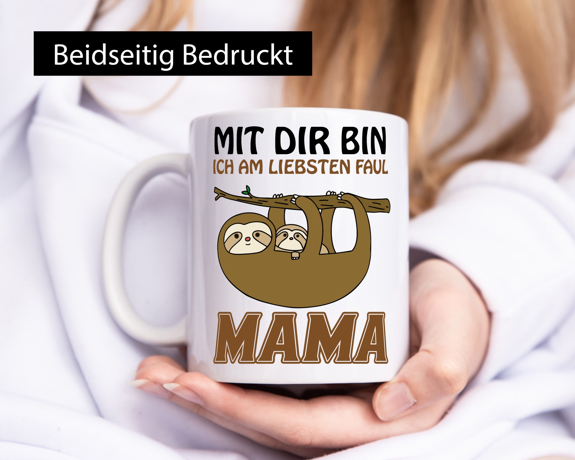 Faultiermama lustig Familie Geschenkidee Geschenk Tasse