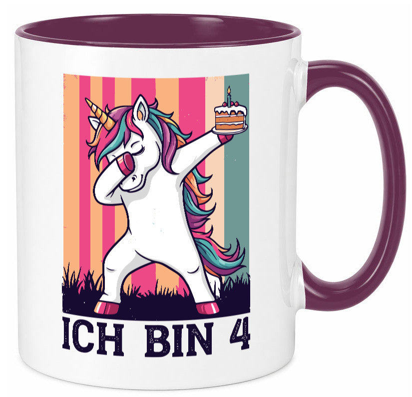4 Geburtstag | Einhorn Damping Mädchen lustig Geschenkidee Geschenk Tasse