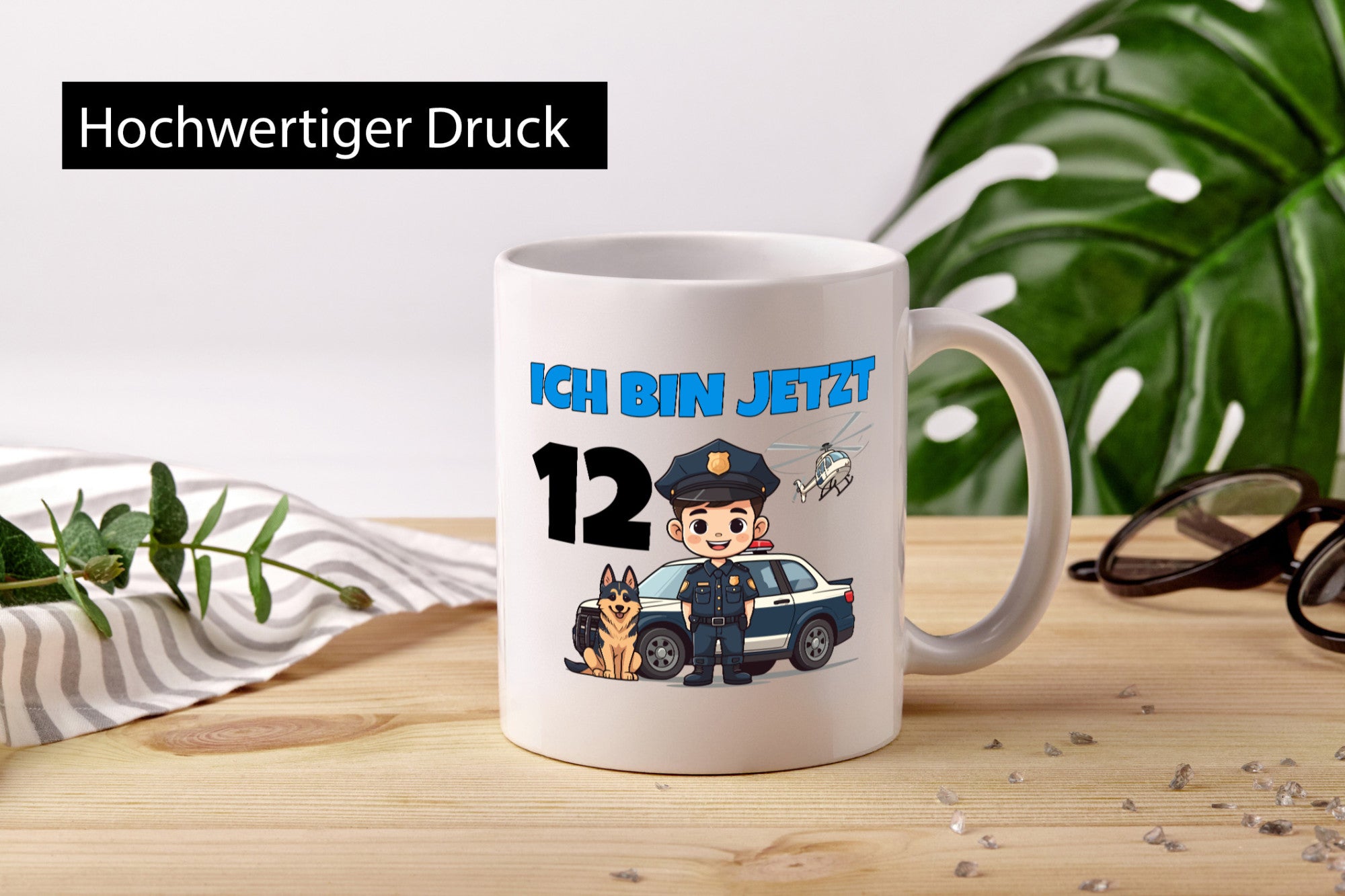 12. Geburtstag | 12 Jahre Polizei Kind Polizeiauto Geschenkidee Humor Tasse