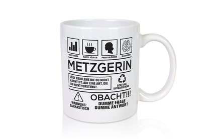 Achtung Probleme Metzgerin | Fleischerin Geschenk Humor Geschenkidee lustiger