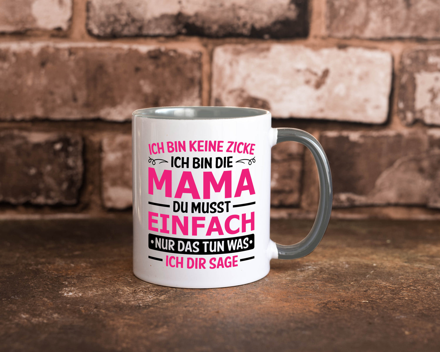 Keine Zicke, Mama | Schleifchen lustiger Spruch Geschenk Familie Geschenkidee