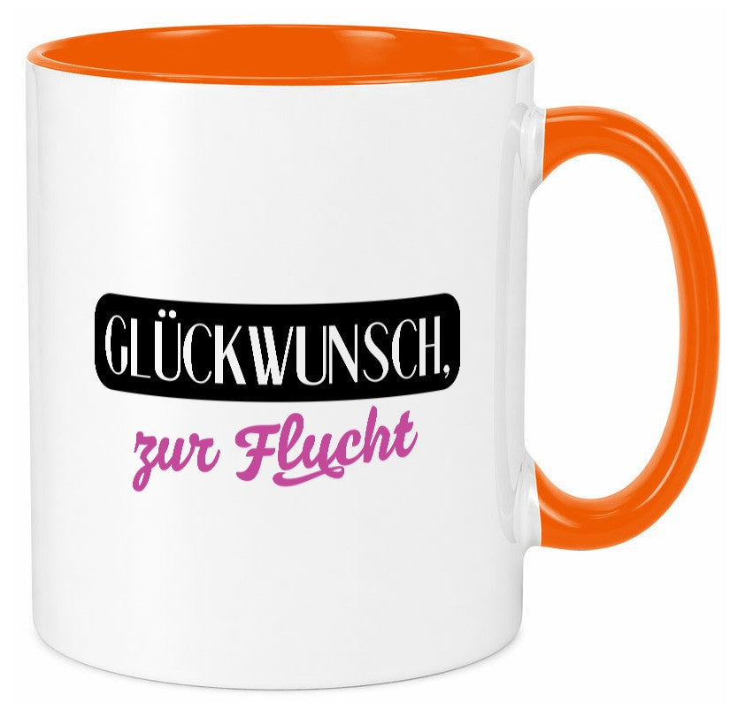 Glückwunsch zur Flucht | Kollegen Jobwechsel Abschied v2 Geschenk Arbeit Büro Tasse