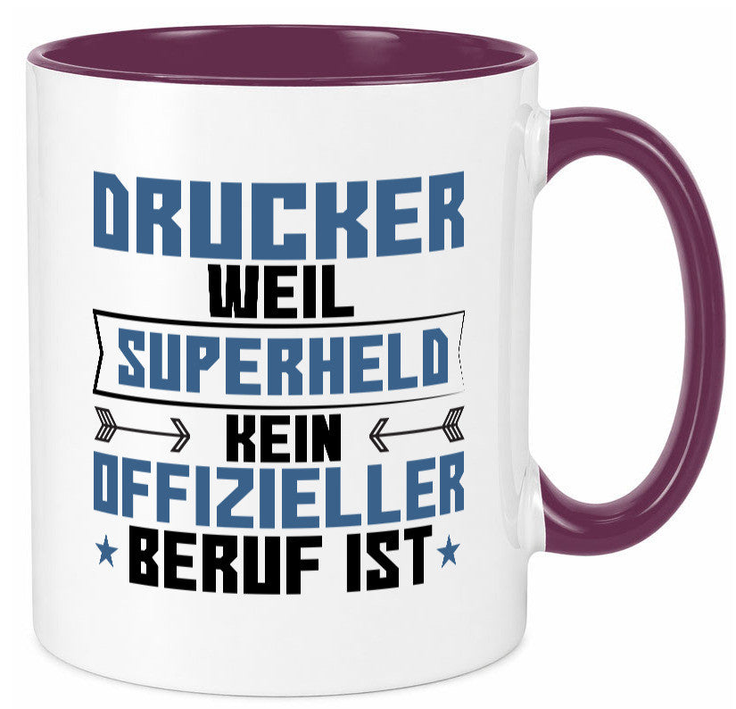 Superheld Drucker | Druckerei Print Medien Humor Geschenkidee Tasse