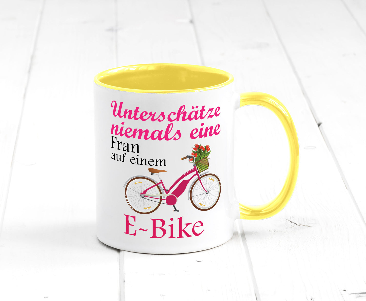 Unterschätze niemals eine Frau | E-Bike Sport Rad fahren lustig Humor
