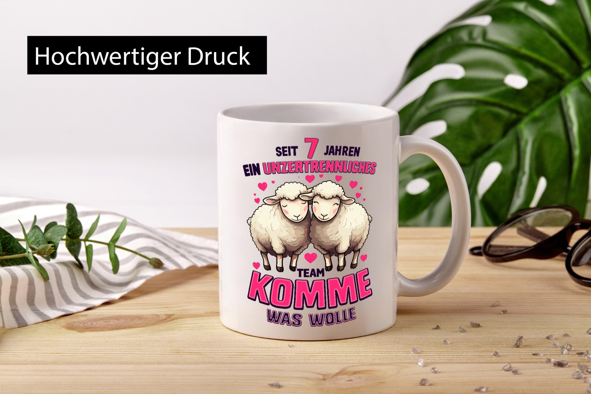 7 Jahre Verheiratet | ein Team Ehepaar v2 lustig Humor Geschenkidee Geschenk