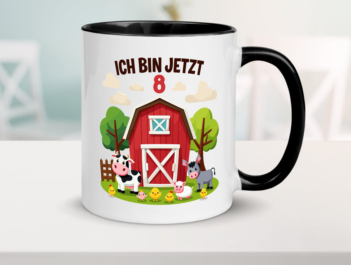 8. Geburtstag | 7 Jahre Bauernhof und Tiere lustig Geschenkidee Geschenk Tasse